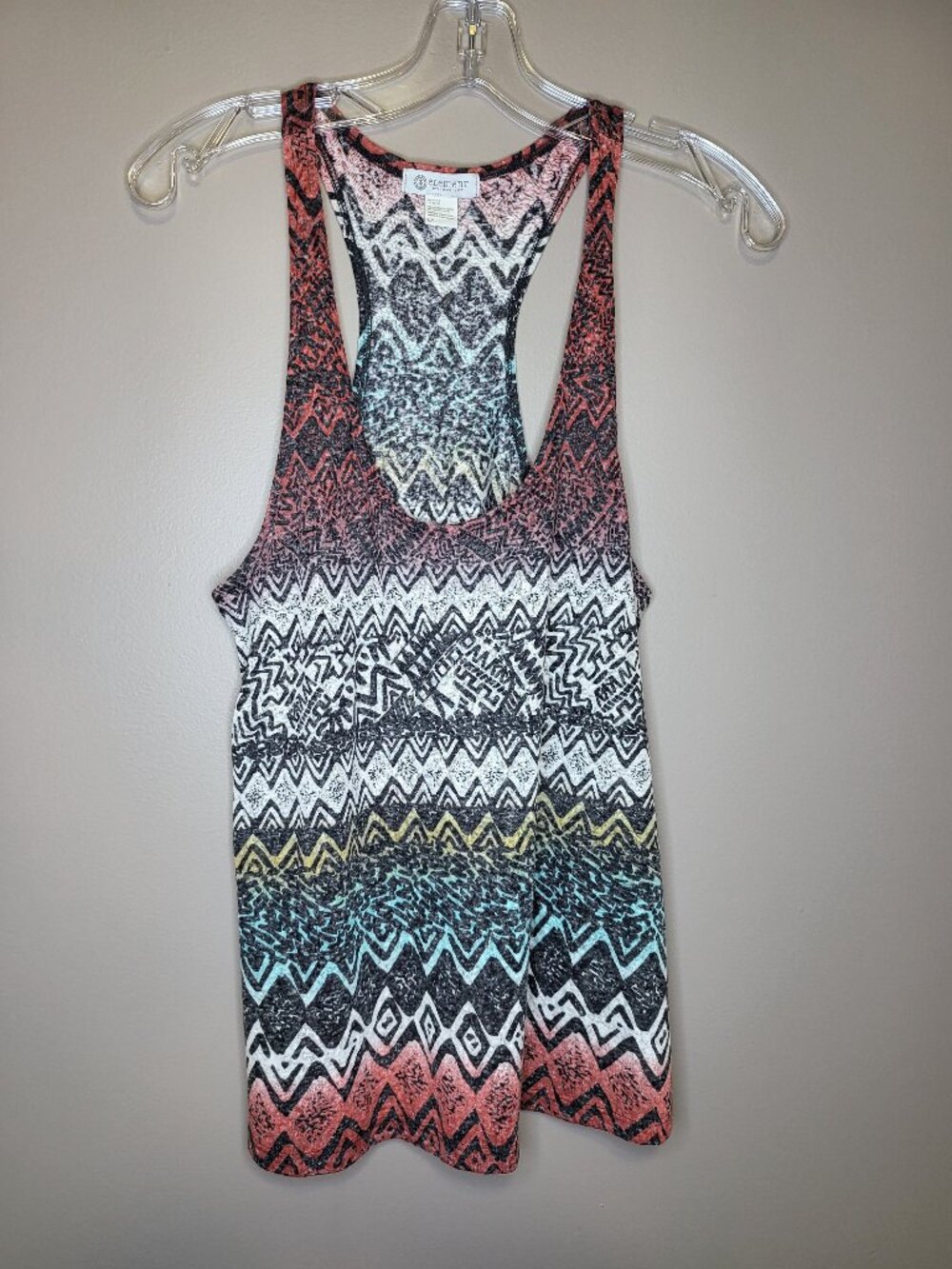 Element Tribal Print Racerback Tank Top Women's Large Boho Festival Beach Casual